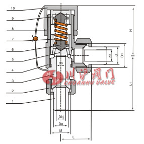 微啟式安全閥 結構圖
