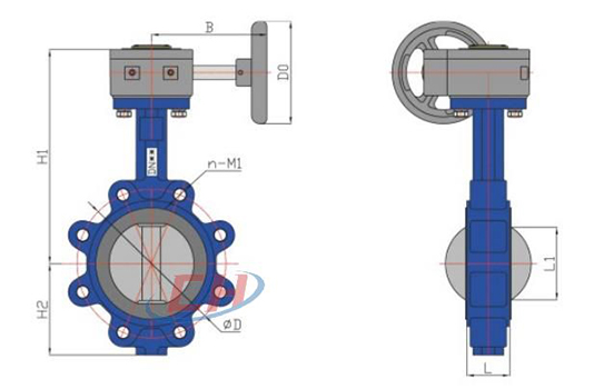 單夾式手動(dòng)蝶閥結(jié)構(gòu)圖