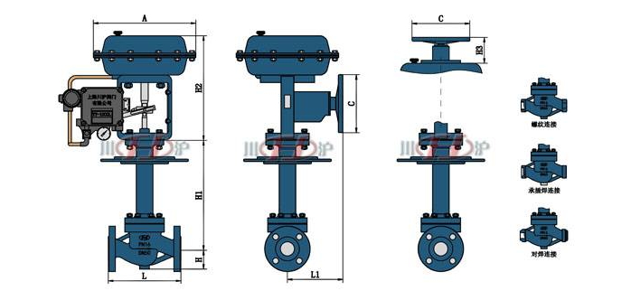 超短低溫調節閥 結構圖