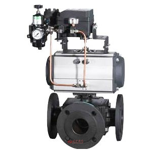 氣動三通調節球閥 產品圖片