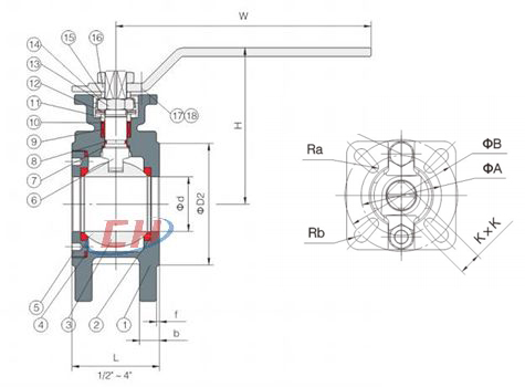 高平臺(tái)對(duì)夾球閥結(jié)構(gòu)圖
